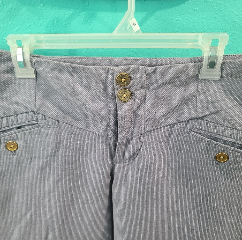 Anthropologie Elevenses wide leg pants anchor buttons